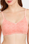 Rosaline Everyday Double Layered Non-Wired 3/4th Coverage  T-Shirt Bra - Peach Passion Print — thumbnail 4